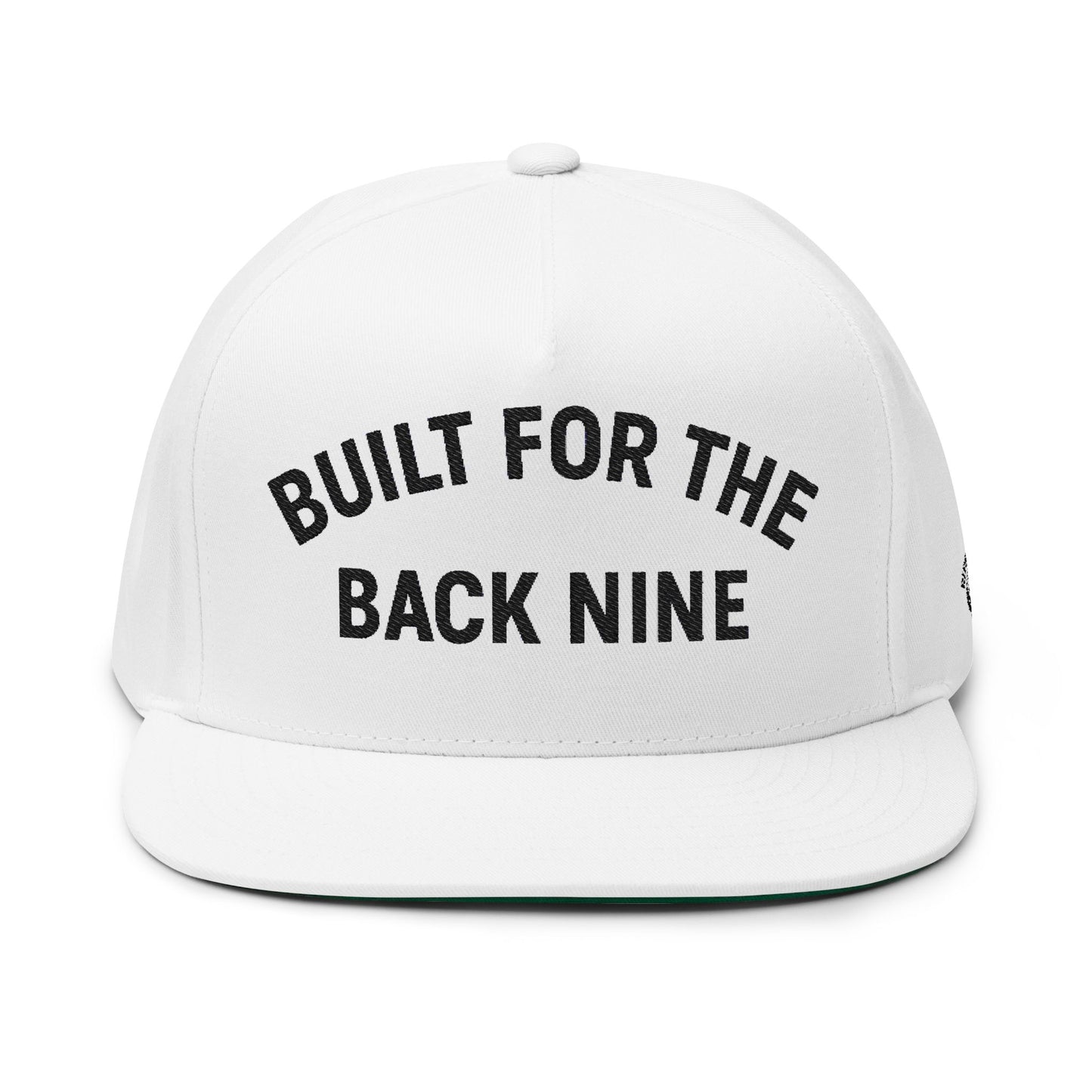 Flat Bill Cap - 'Built for the Back Nine' Golf Embroidered Hat | Sports Cap, Golf Accessories, Personalized Gift, Outdoor Fashion, [...]