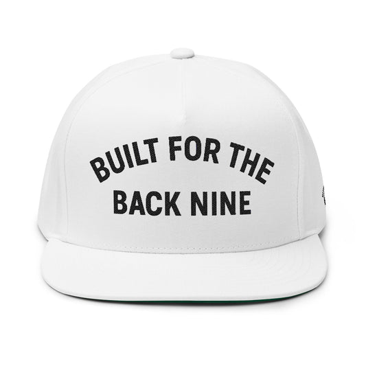 Flat Bill Cap - 'Built for the Back Nine' Golf Embroidered Hat | Sports Cap, Golf Accessories, Personalized Gift, Outdoor Fashion, [...]