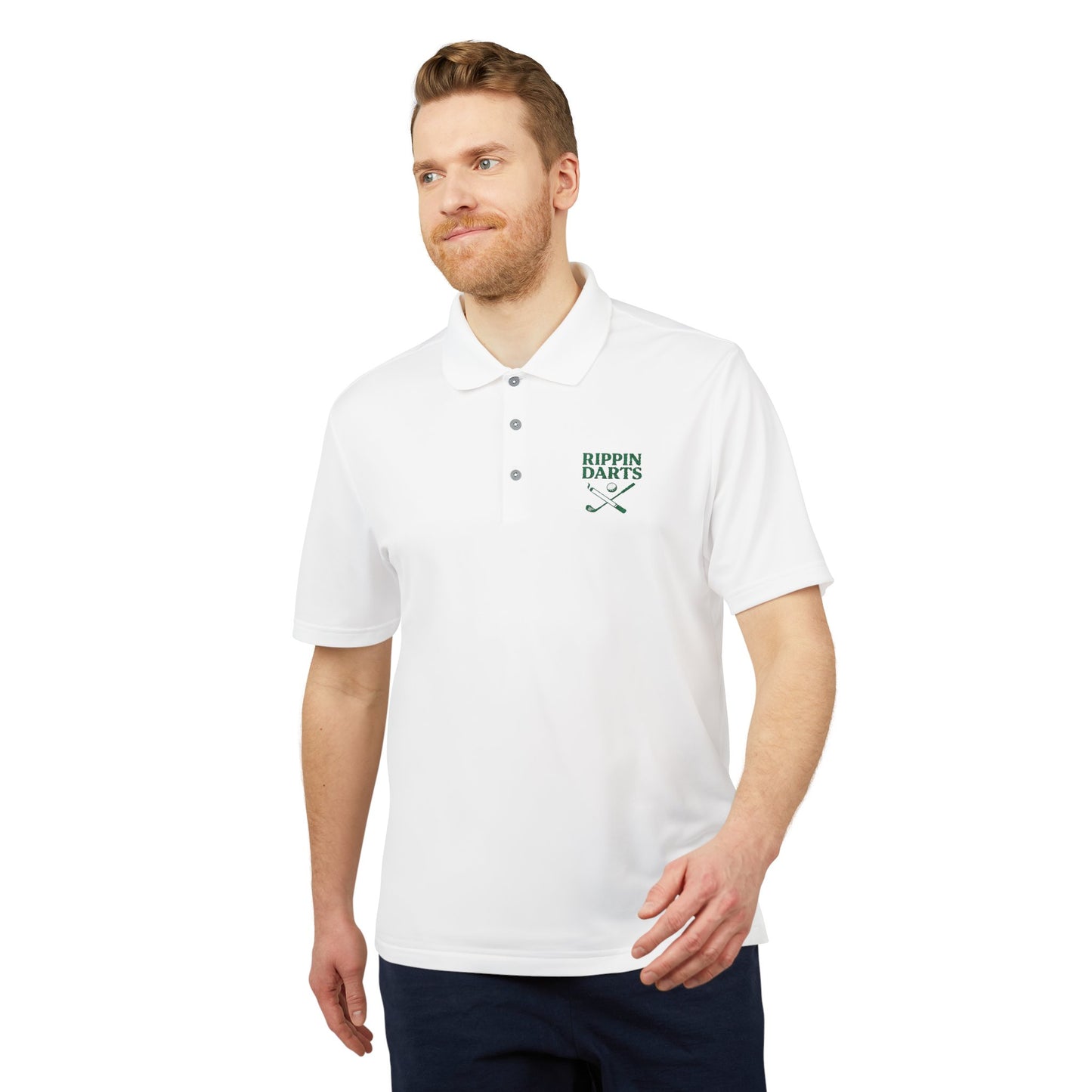 Unisex Performance Polo Shirt - Perfect for Golfing, Casual Wear, Sports Events, Gifts, Outdoor Activities - RIPPIN DARTS Design